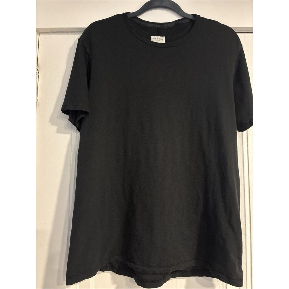 rag & bone Black Crew Neck T-Shirt Men’s Size Medium 100% Cotton Made in Peru